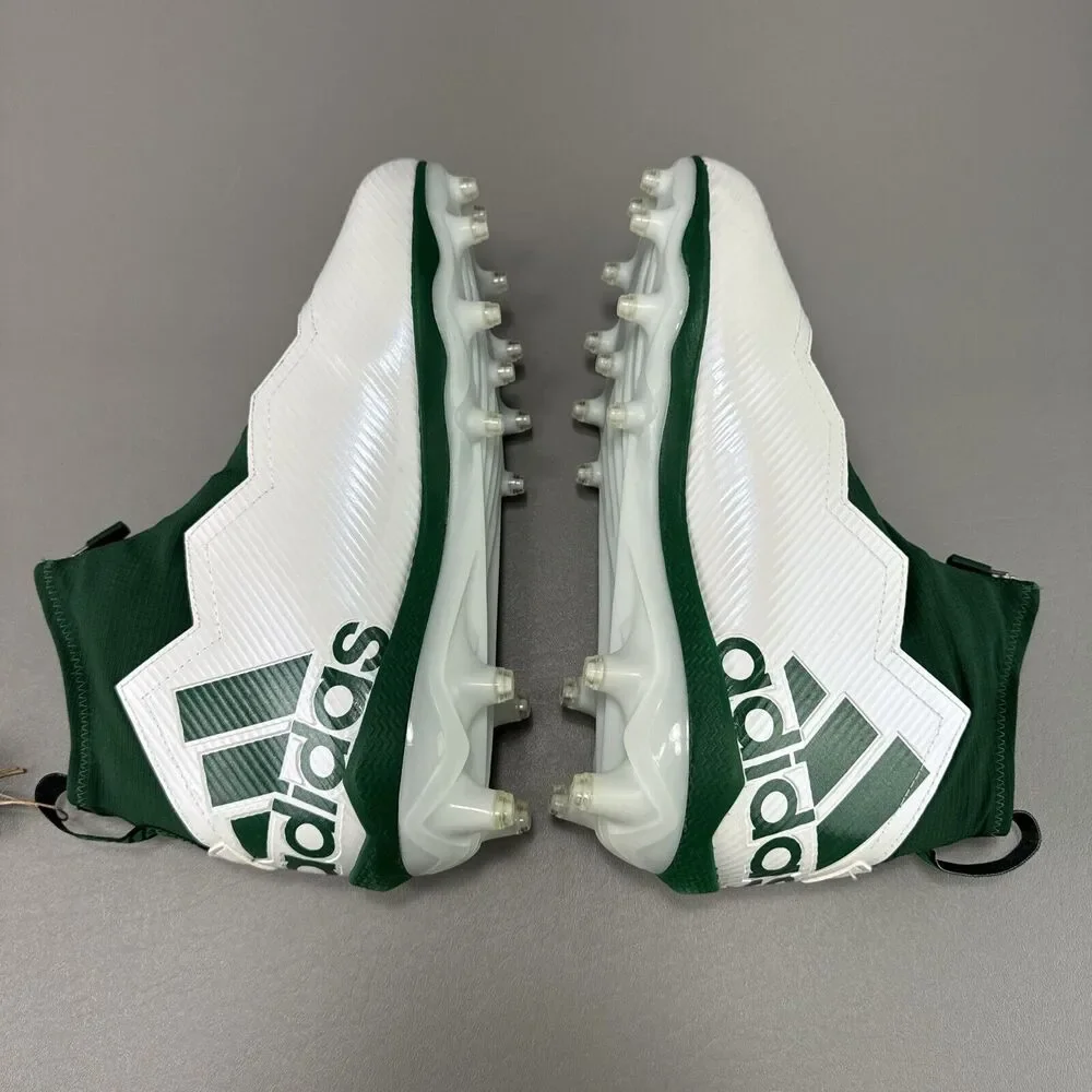 Adidas Nasty 2.0 Football Cleats Sz 9M White Green Athletic Preppy GY1760‎